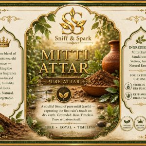 Mitti Attar Pure Attar by Sniff & Spark with mitti earth essence, sandalwood, vetiver and amber